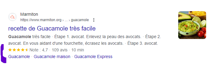 Exemple de micro données et de rich snippet